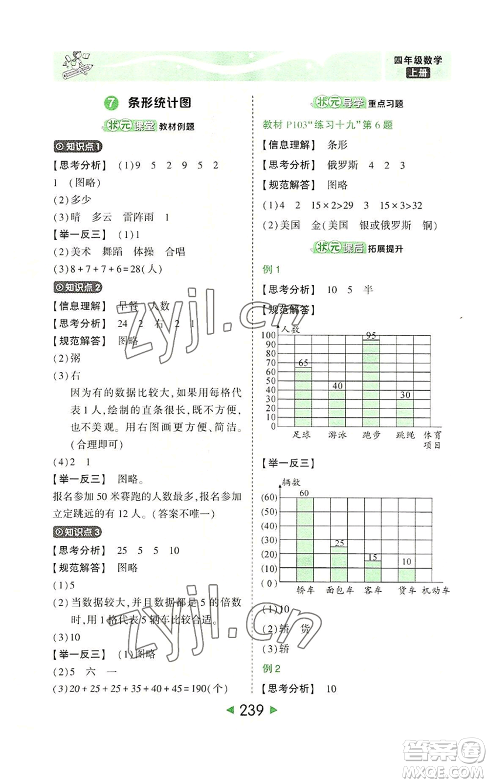 西安出版社2022秋季狀元成才路狀元大課堂四年級(jí)上冊數(shù)學(xué)人教版參考答案