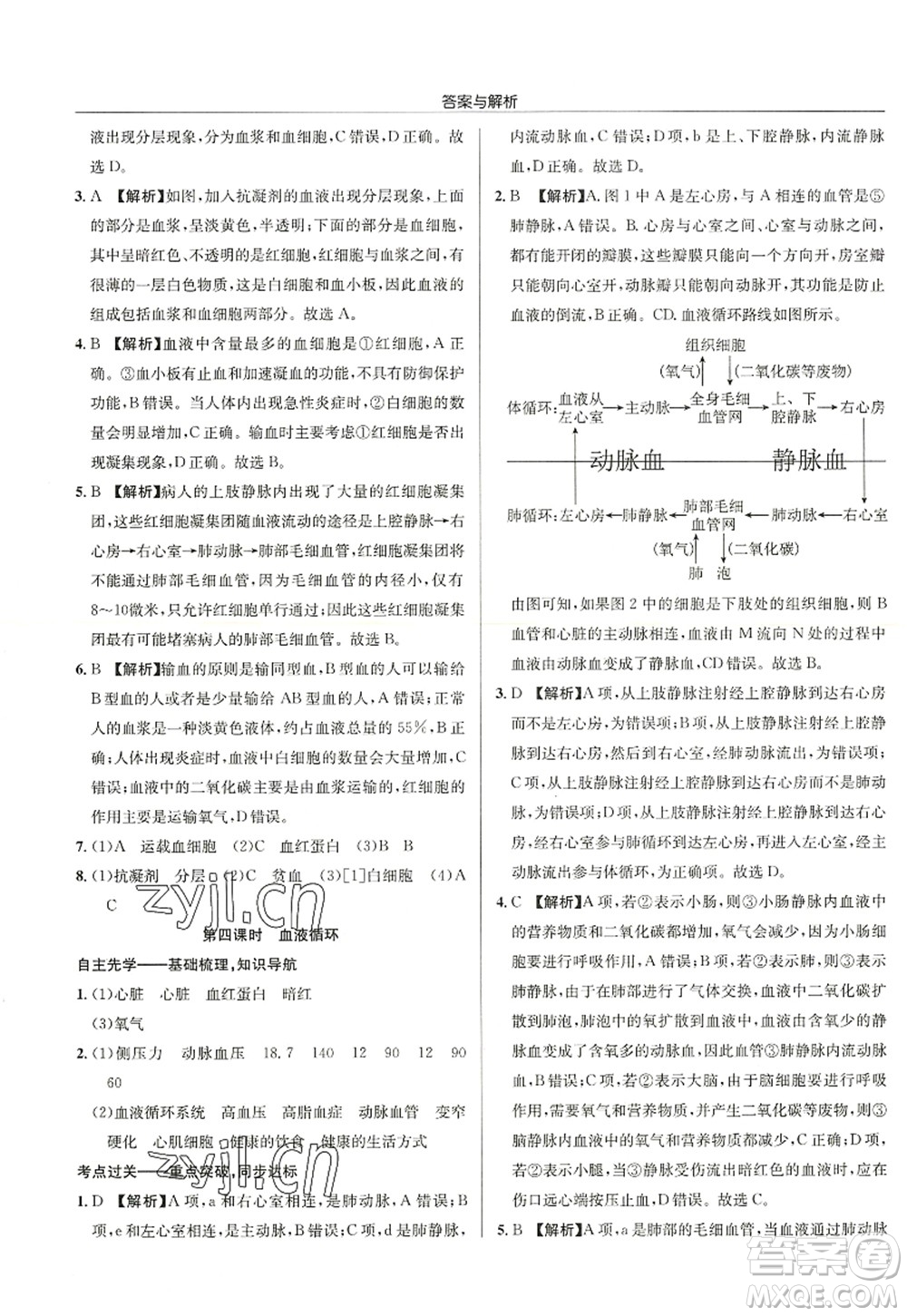 龍門書局2022啟東中學(xué)作業(yè)本八年級(jí)生物全一冊(cè)SK蘇科版答案