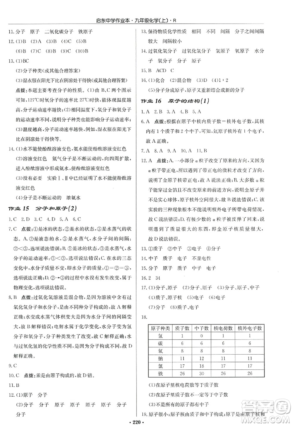 龍門書局2022啟東中學(xué)作業(yè)本九年級化學(xué)上冊R人教版答案