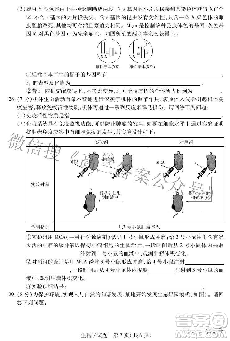 天一大聯(lián)考2022-2023學年上安徽卓越縣中聯(lián)盟高三年級開學考生物學試題及答案