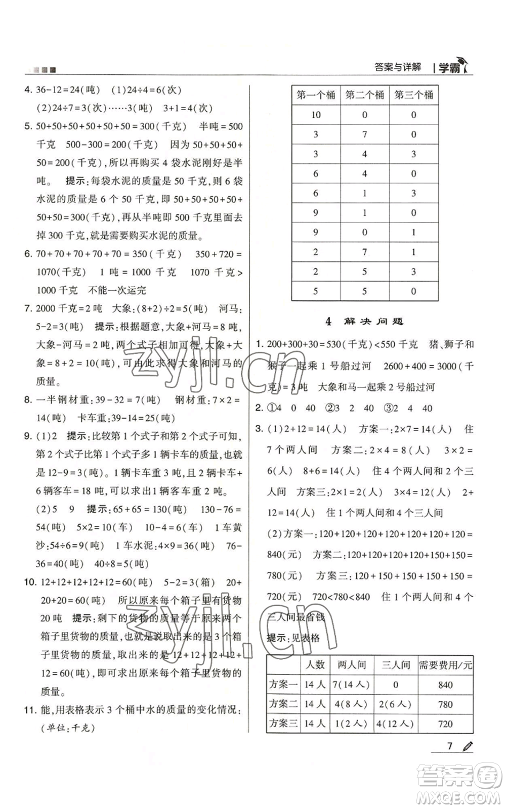 甘肅少年兒童出版社2022經(jīng)綸學典學霸三年級上冊數(shù)學人教版參考答案