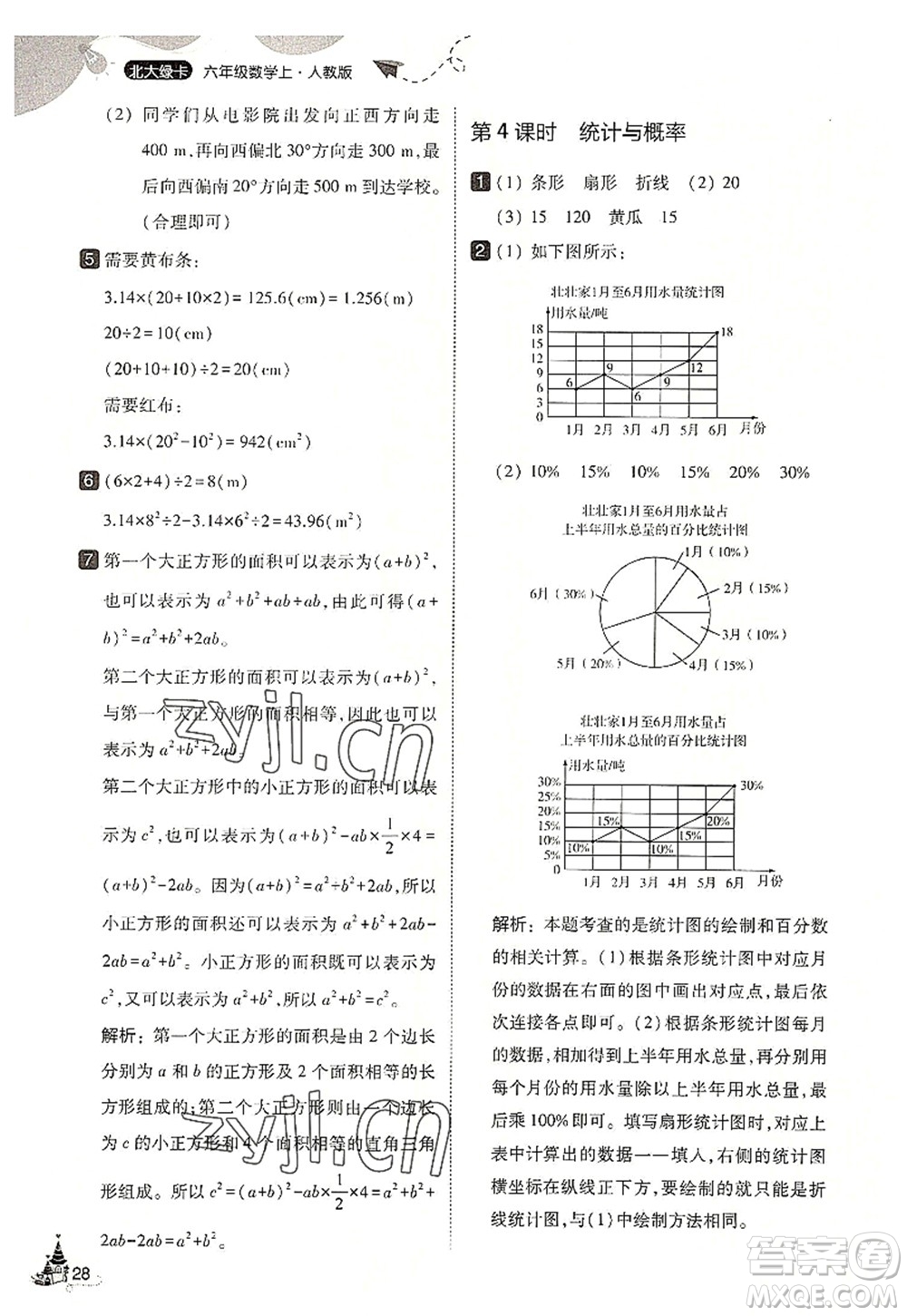 東北師范大學(xué)出版社2022北大綠卡六年級數(shù)學(xué)上冊人教版答案