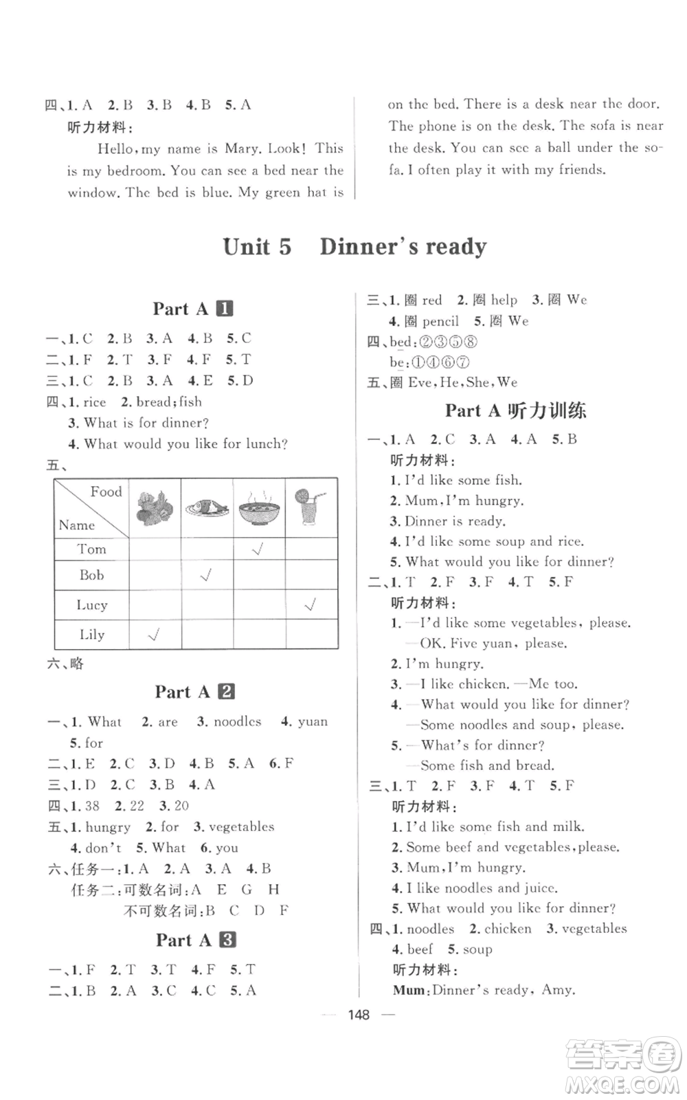 南方出版社2022秋季核心素養(yǎng)天天練四年級上冊英語人教版參考答案