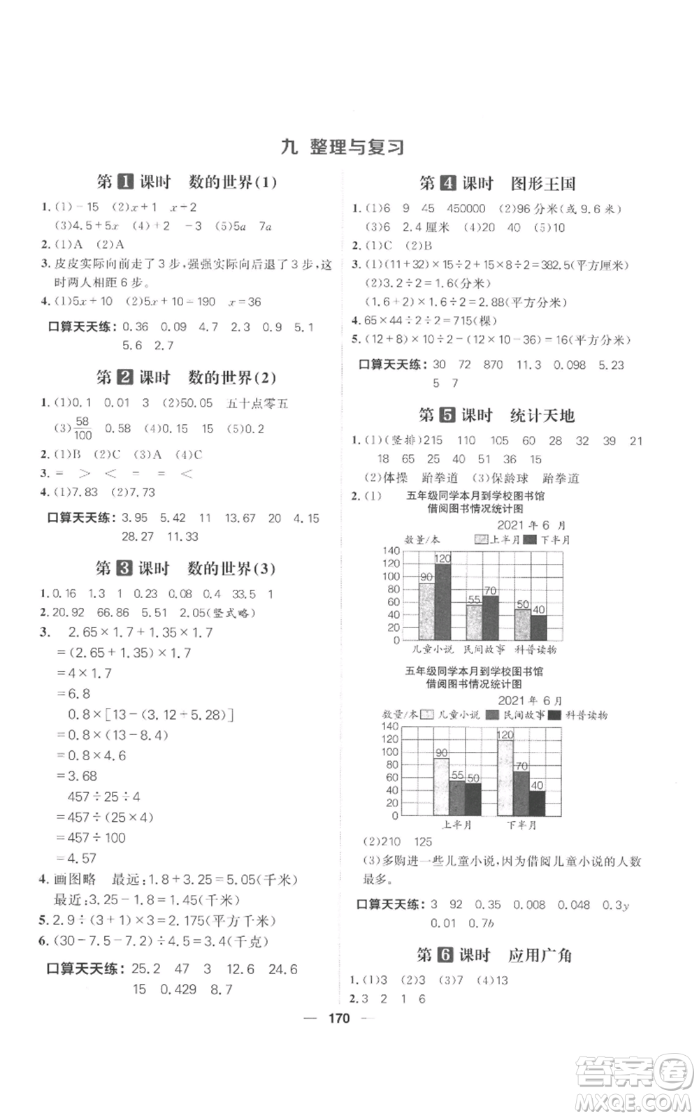 南方出版社2022核心素養(yǎng)天天練五年級上冊數(shù)學(xué)蘇教版參考答案