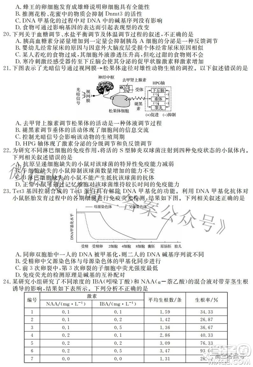 2023屆皖南八校高三開學(xué)考試生物試題及答案