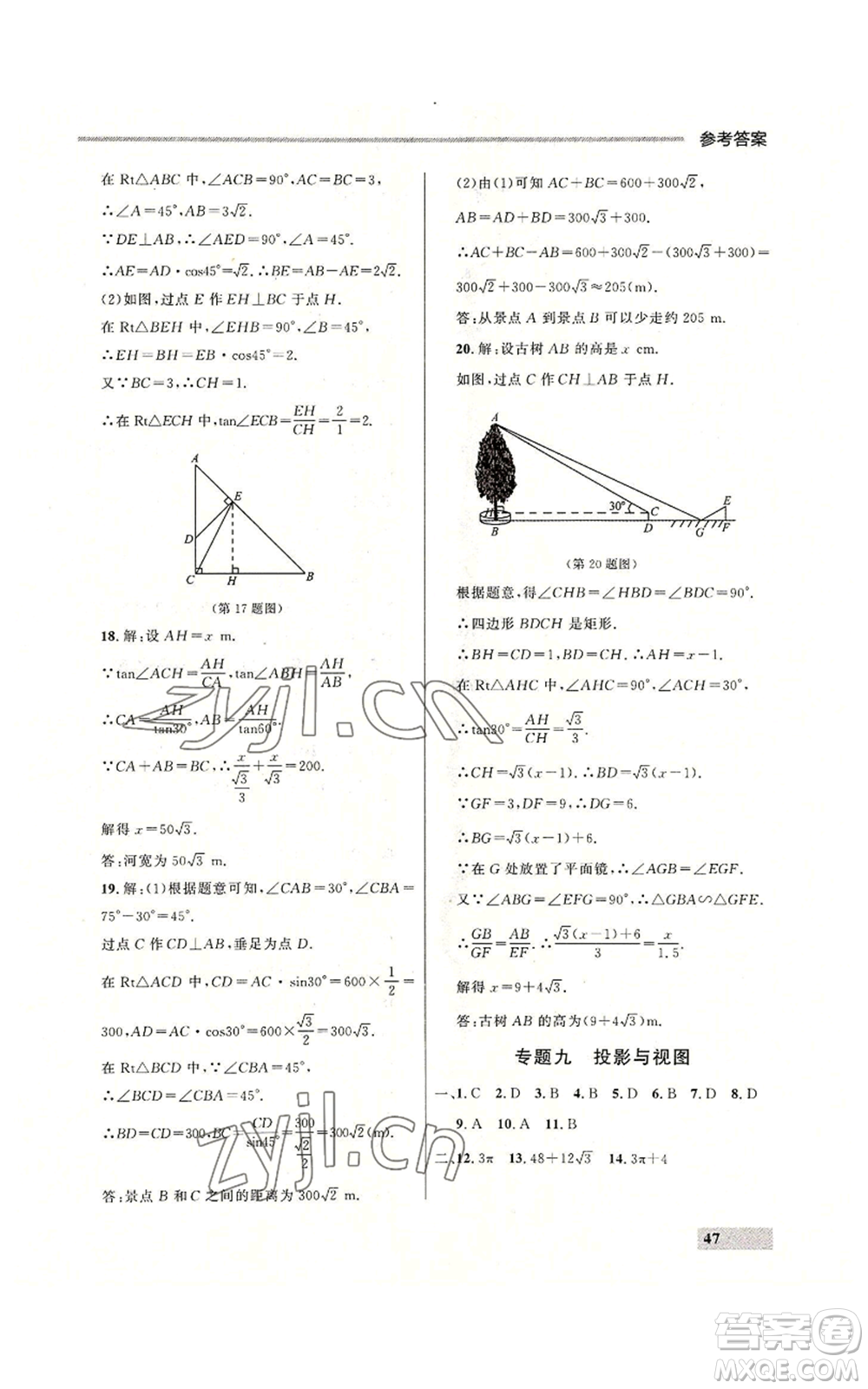 延邊大學(xué)出版社2022秋季點(diǎn)石成金金牌每課通九年級(jí)數(shù)學(xué)人教版大連專版參考答案