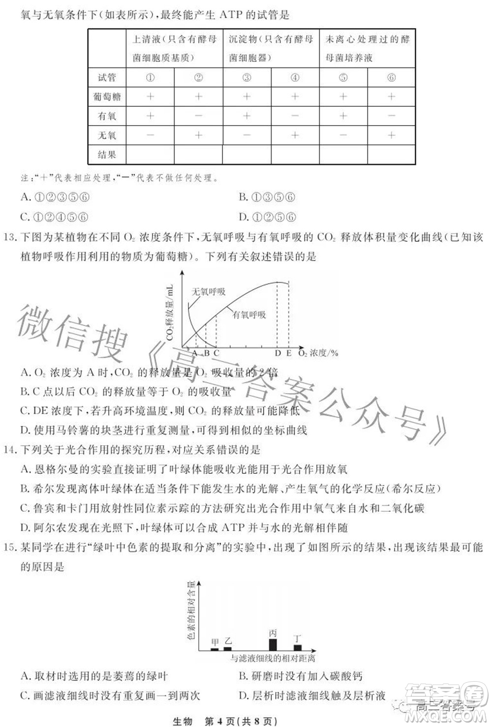 遼寧省名校聯(lián)盟2022年高三9月份聯(lián)合考試生物試題及答案