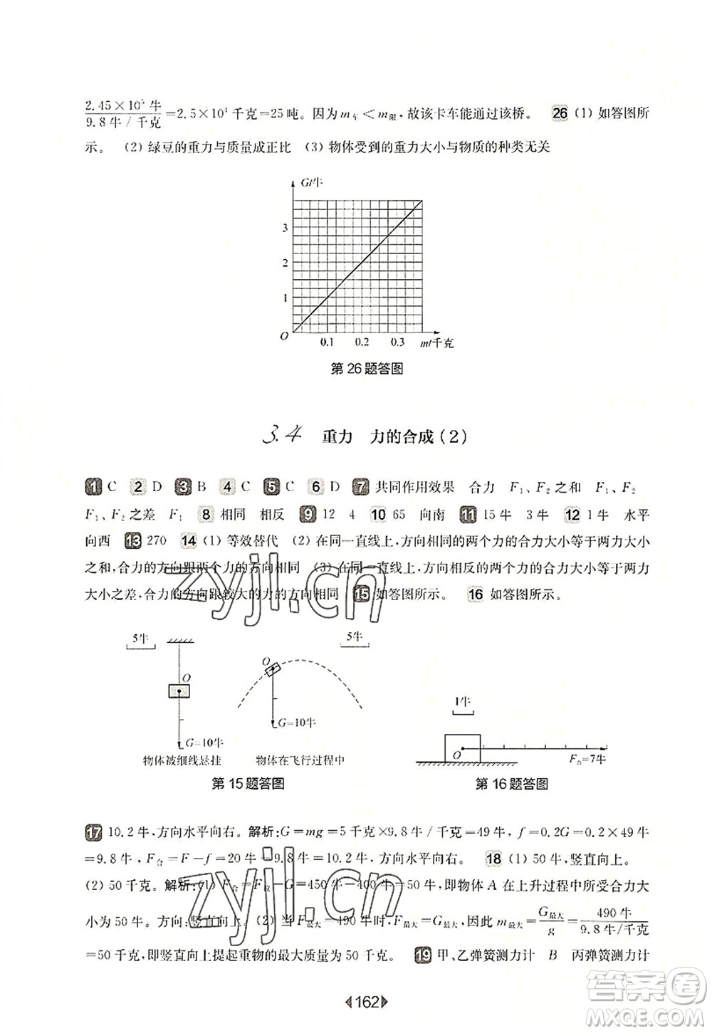 華東師范大學(xué)出版社2022一課一練八年級(jí)物理第一學(xué)期華東師大版上海專用答案