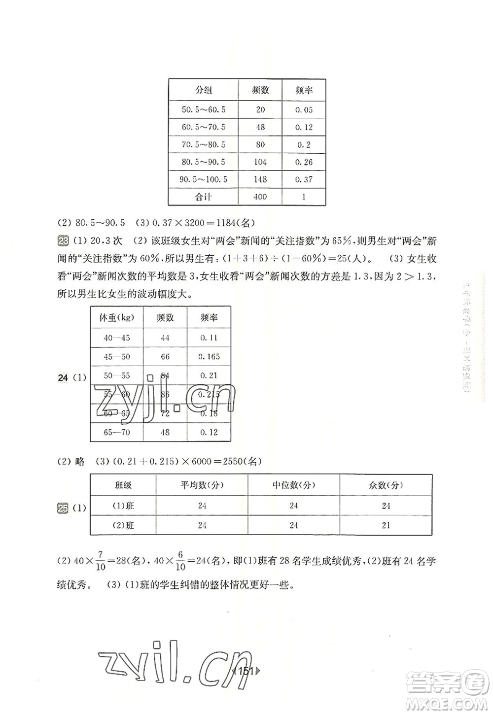 華東師范大學(xué)出版社2022一課一練九年級數(shù)學(xué)全一冊增強版華東師大版上海專用答案