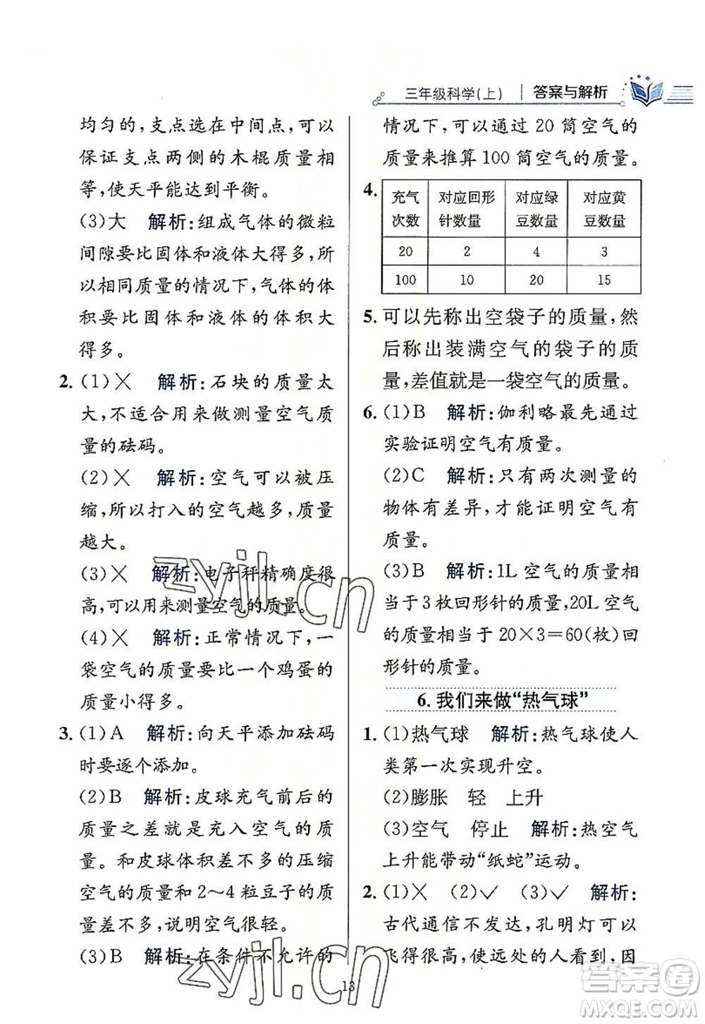 陜西人民教育出版社2022小學(xué)教材全練三年級(jí)科學(xué)上冊(cè)教育科學(xué)版答案