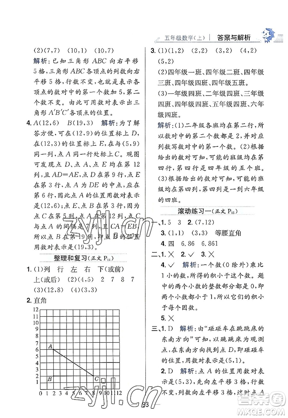 陜西人民教育出版社2022小學(xué)教材全練五年級(jí)數(shù)學(xué)上冊(cè)RJ人教版答案