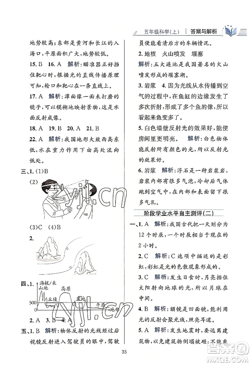 陜西人民教育出版社2022小學(xué)教材全練五年級科學(xué)上冊教育科學(xué)版答案