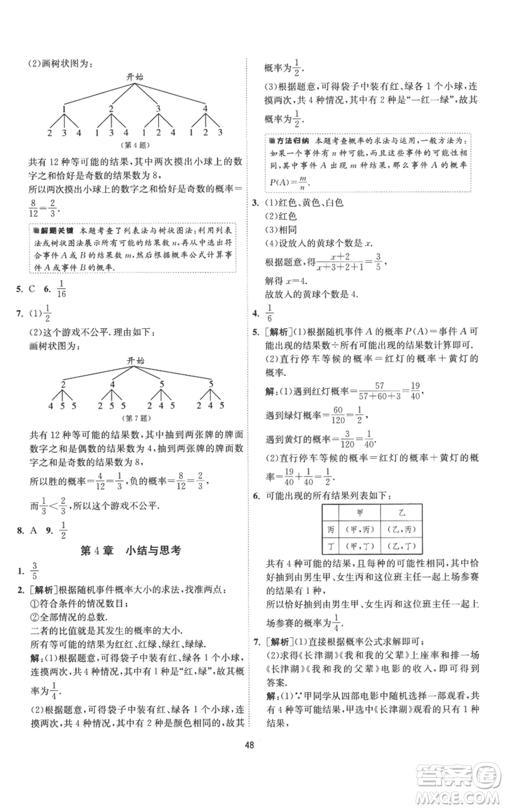 江蘇人民出版社2022秋季1課3練單元達標測試九年級上冊數(shù)學蘇科版參考答案