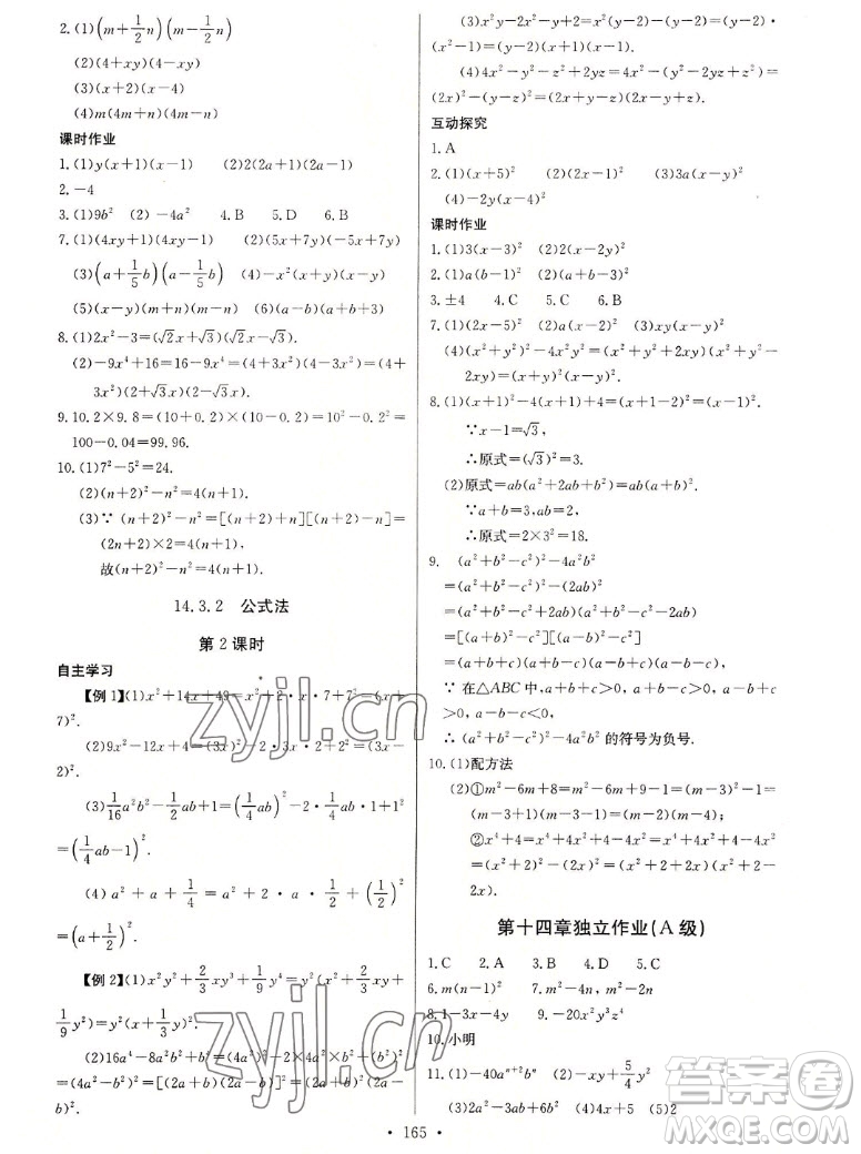 長(zhǎng)江少年兒童出版社2022長(zhǎng)江全能學(xué)案同步練習(xí)冊(cè)數(shù)學(xué)八年級(jí)上冊(cè)人教版答案