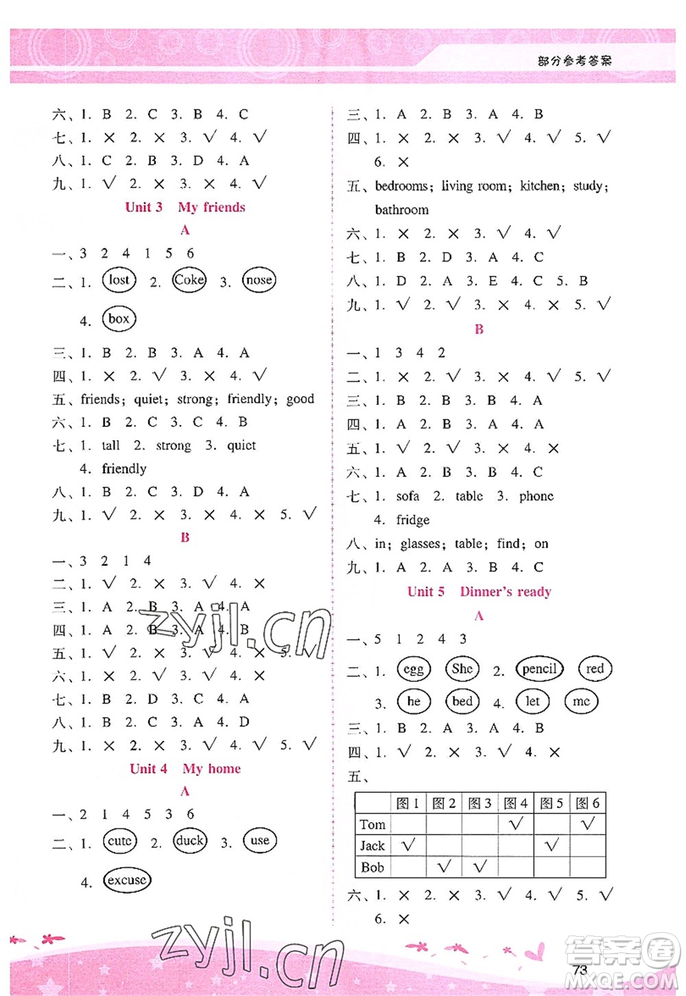 廣西師范大學(xué)出版社2022新課程學(xué)習(xí)輔導(dǎo)四年級(jí)英語(yǔ)上冊(cè)人教版答案