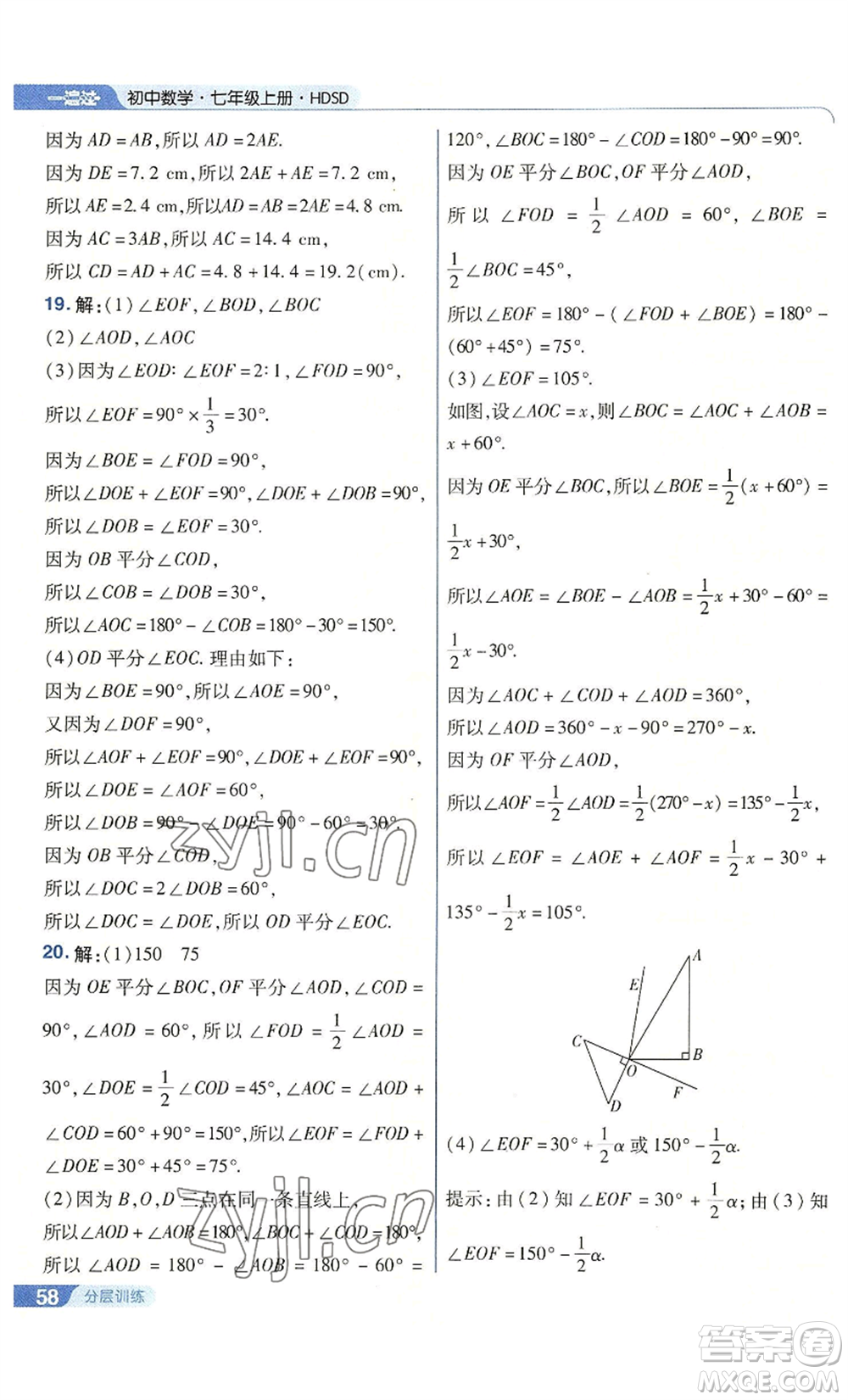 南京師范大學(xué)出版社2022秋季一遍過七年級上冊數(shù)學(xué)華東師大版參考答案