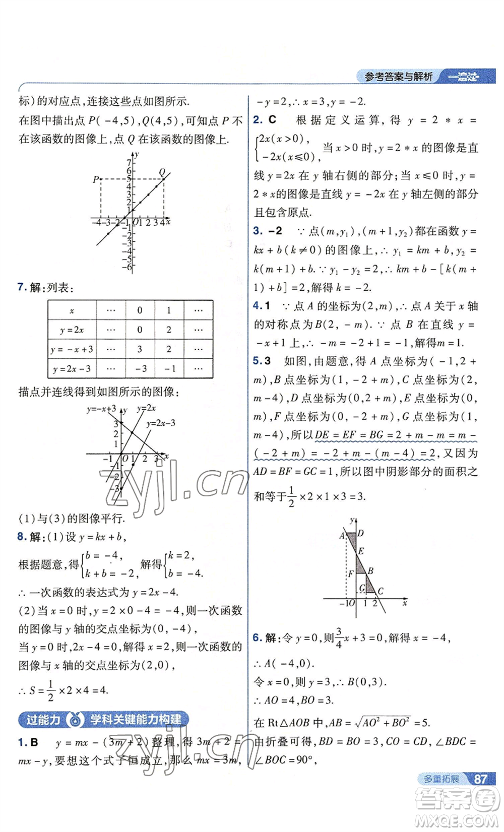 南京師范大學(xué)出版社2022秋季一遍過(guò)八年級(jí)上冊(cè)數(shù)學(xué)蘇科版參考答案