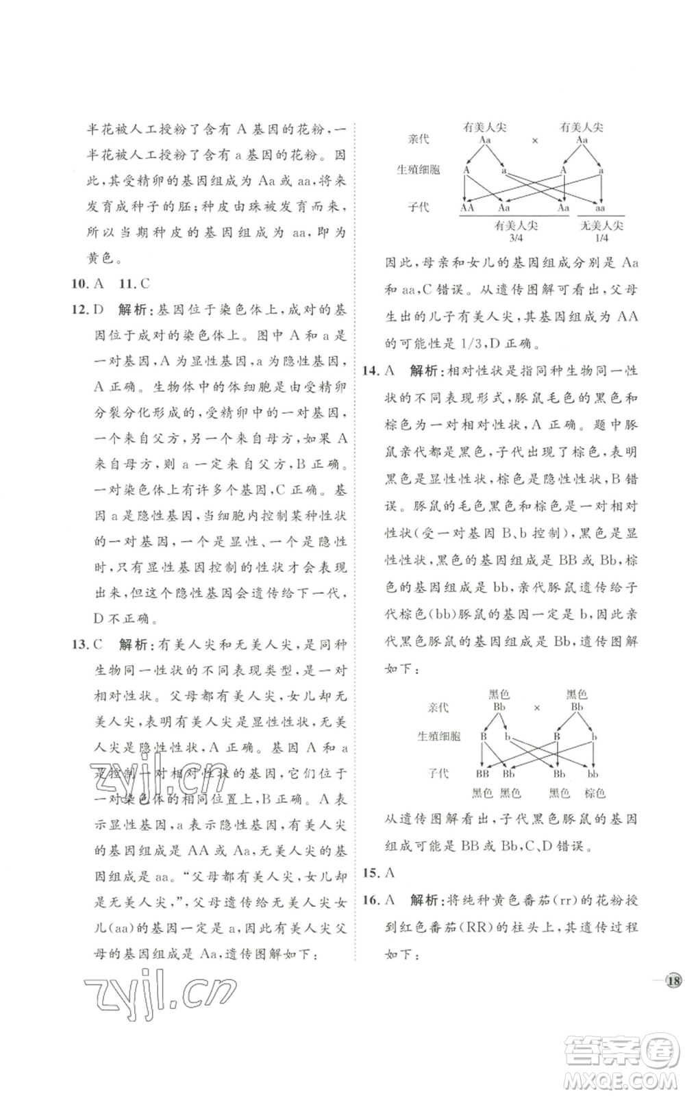 吉林教育出版社2022秋季優(yōu)+學(xué)案課時(shí)通八年級(jí)上冊(cè)生物J版參考答案