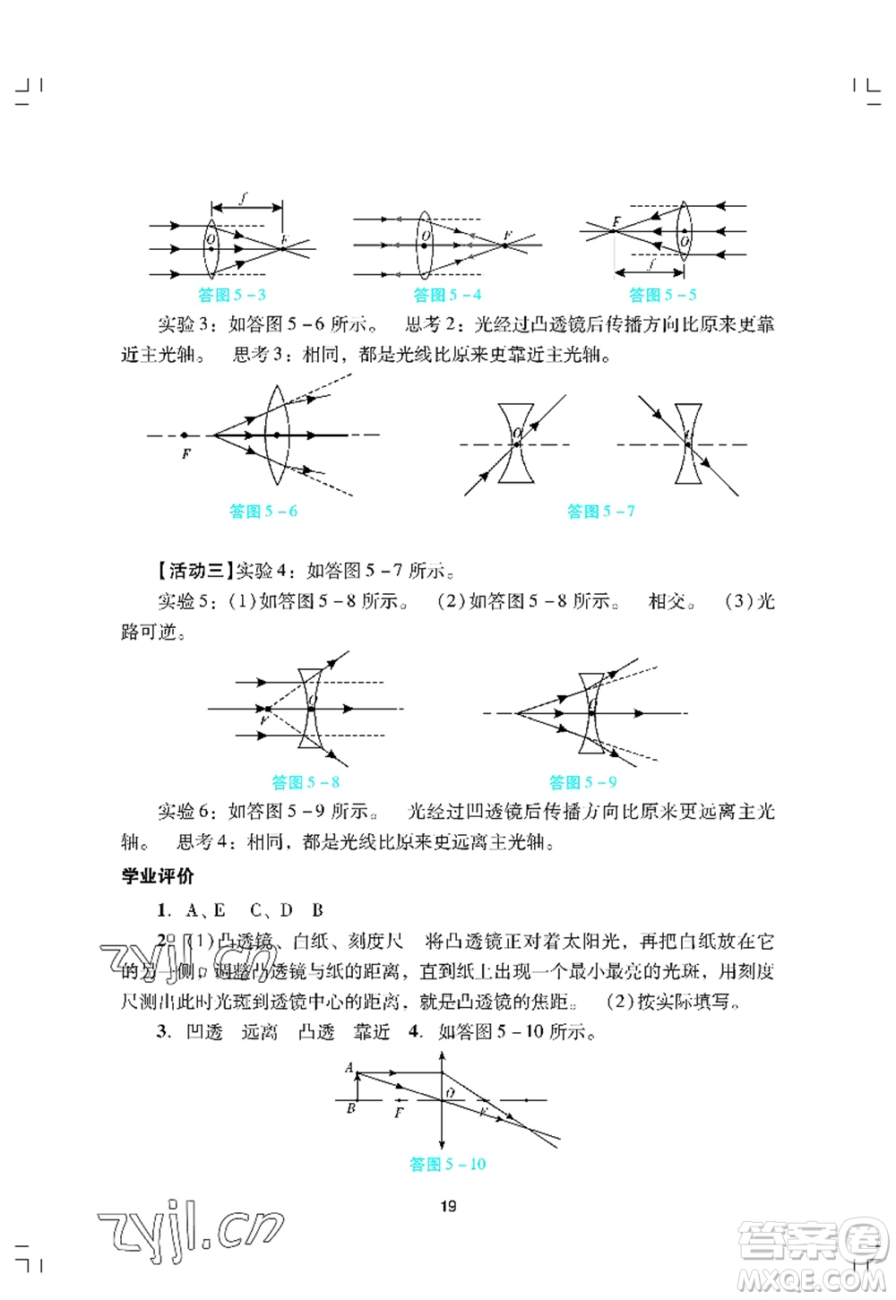 廣州出版社2022陽(yáng)光學(xué)業(yè)評(píng)價(jià)八年級(jí)物理上冊(cè)人教版答案