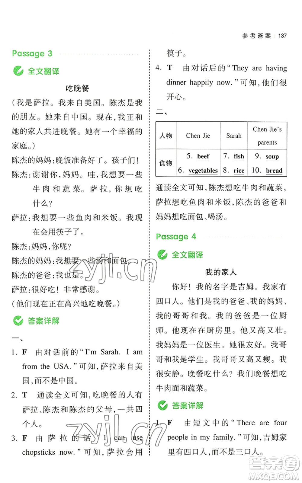 江西人民出版社2022一本小學英語同步閱讀四年級上冊通用版參考答案