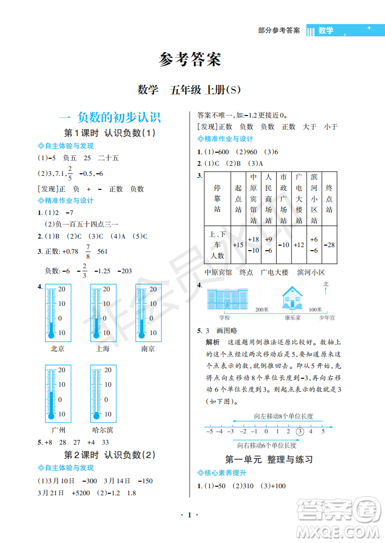 海南出版社2022新課程學習指導五年級數學上冊蘇教版答案