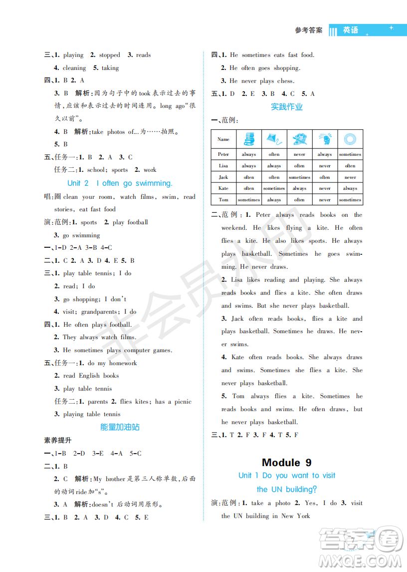 海南出版社2022新課程學(xué)習(xí)指導(dǎo)六年級英語上冊外研版答案