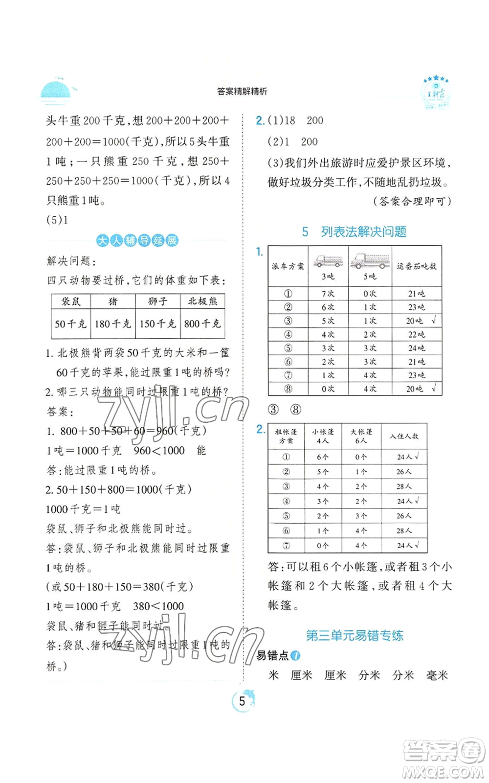 江西人民出版社2022王朝霞德才兼?zhèn)渥鳂I(yè)創(chuàng)新設(shè)計三年級上冊數(shù)學(xué)人教版參考答案