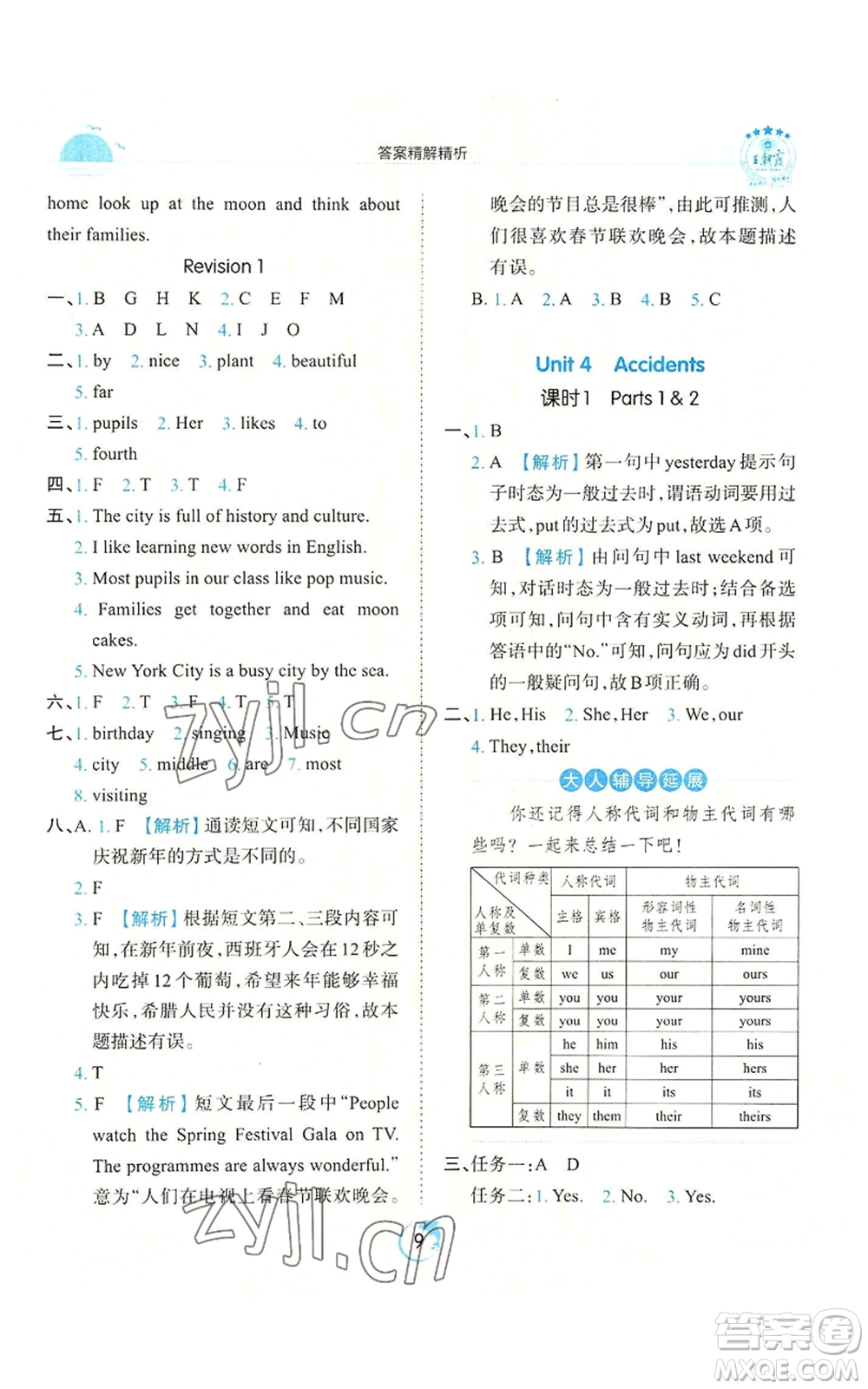 江西人民出版社2022王朝霞德才兼?zhèn)渥鳂I(yè)創(chuàng)新設(shè)計六年級上冊英語劍橋版參考答案