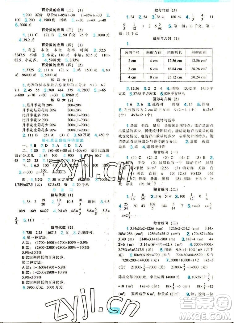 遼海出版社2022秋新課程能力培養(yǎng)數(shù)學(xué)六年級上冊北師大版答案