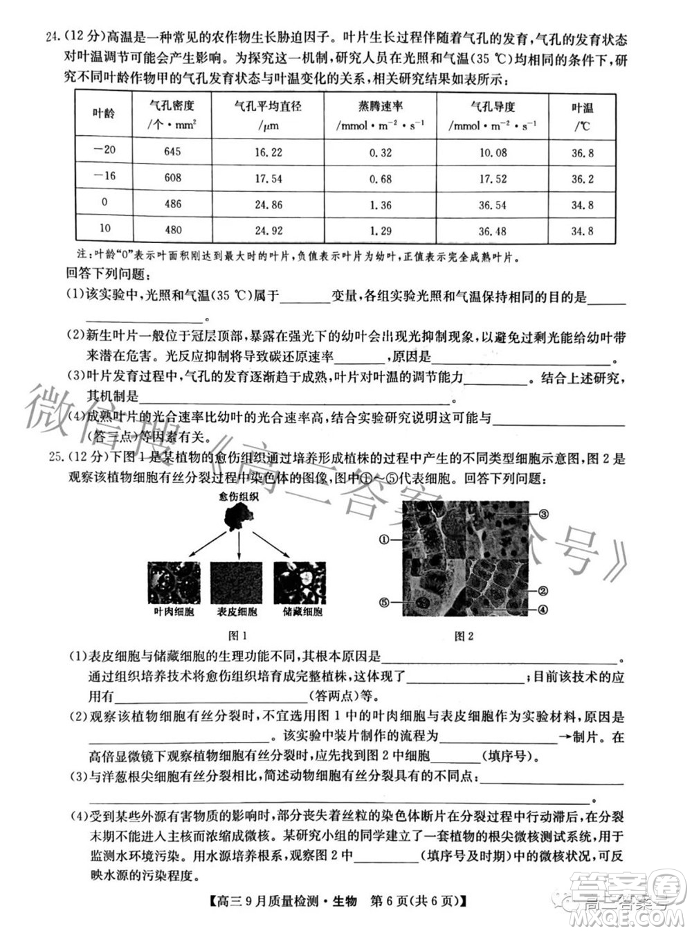 2023屆九師聯(lián)盟新高考高三9月質(zhì)量檢測生物試題及答案