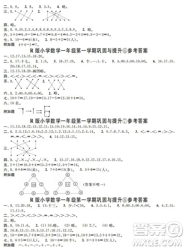 時(shí)代學(xué)習(xí)報(bào)數(shù)學(xué)周刊2022-2023學(xué)年度一年級(jí)人教版鞏固與提升答案