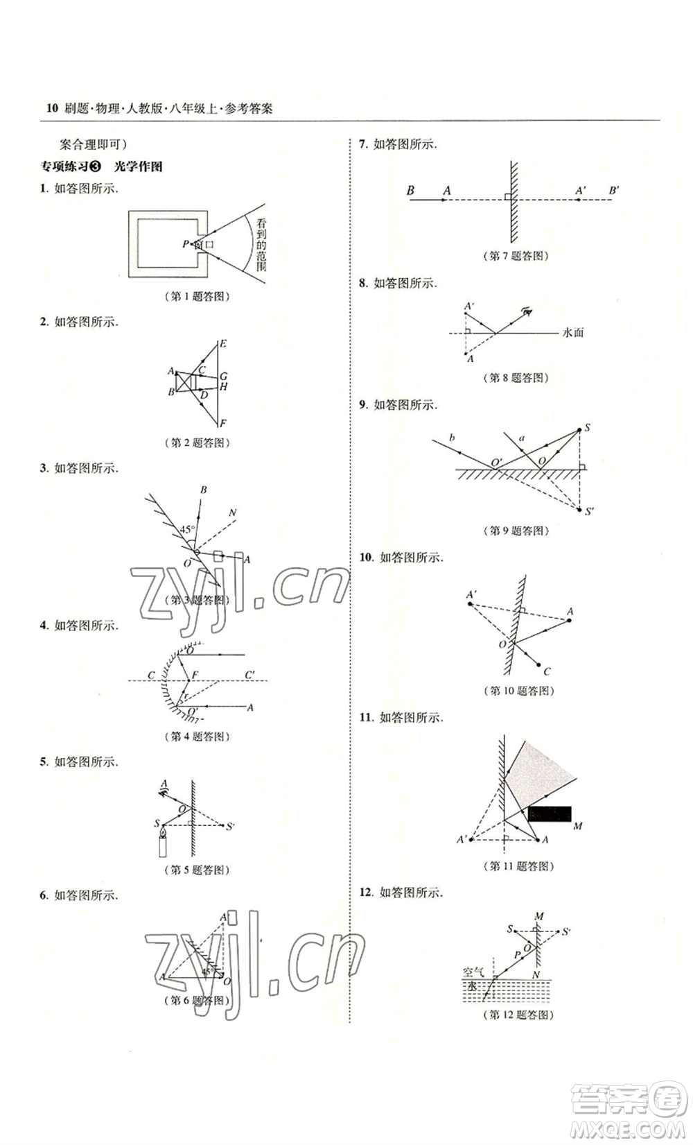 東北師范大學出版社2022北大綠卡刷題八年級上冊物理人教版參考答案