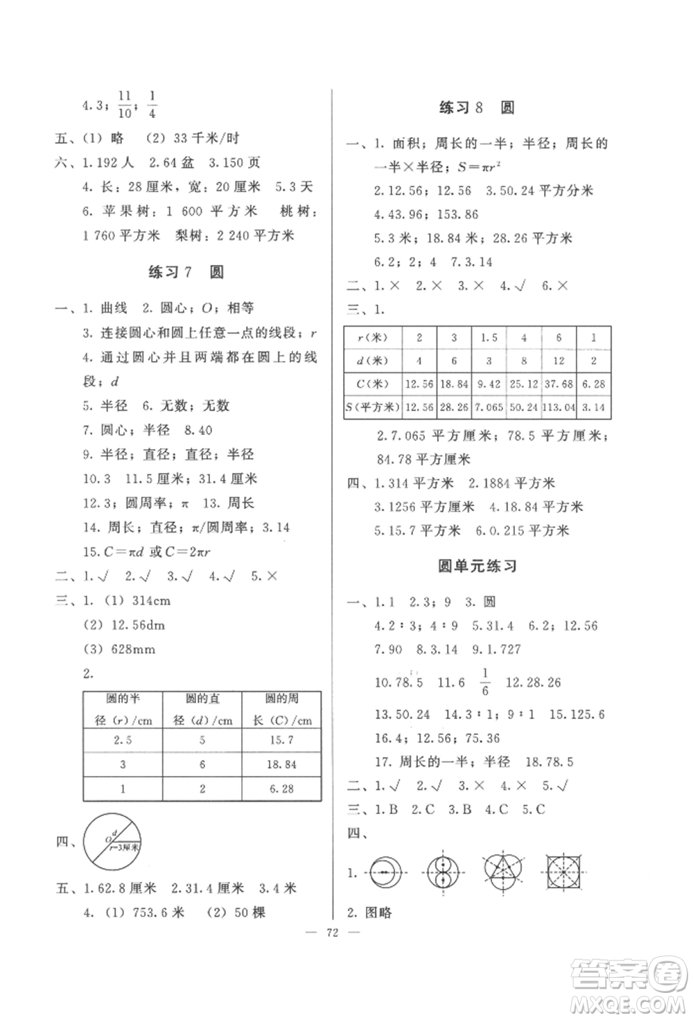 湖北教育出版社2022核心課堂六年級上冊數(shù)學(xué)人教版參考答案