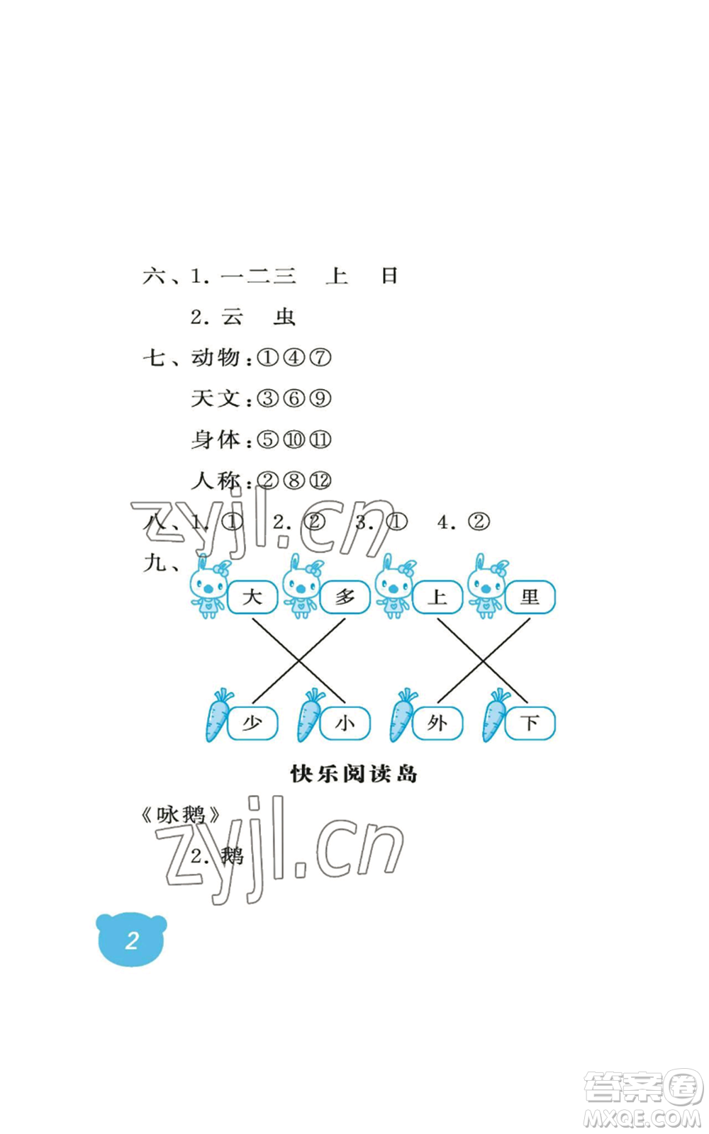 中國(guó)石油大學(xué)出版社2022行知天下一年級(jí)上冊(cè)語(yǔ)文人教版參考答案