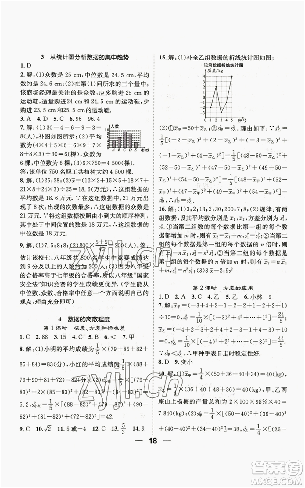 江西教育出版社2022精英新課堂三點分層作業(yè)八年級上冊數(shù)學(xué)北師大版參考答案