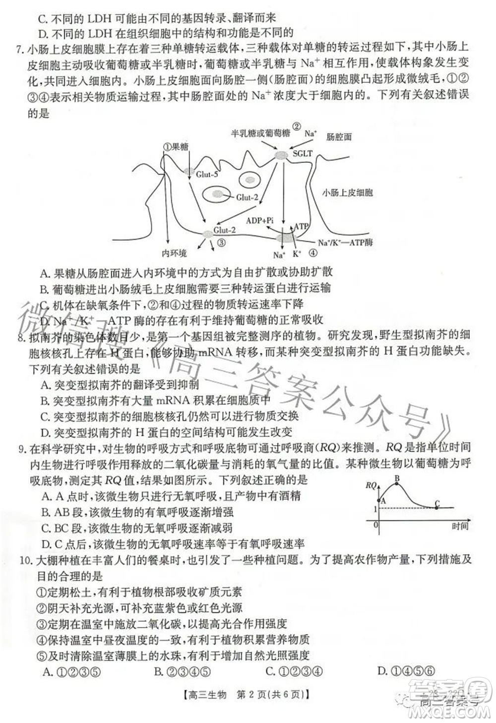 2023屆湖北高三百校聯(lián)考生物試題及答案