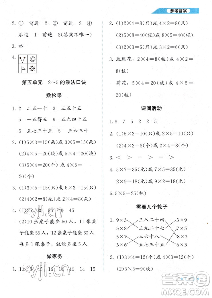 北京師范大學(xué)出版社2022秋課堂精練數(shù)學(xué)二年級(jí)上冊(cè)北師大版福建專版答案