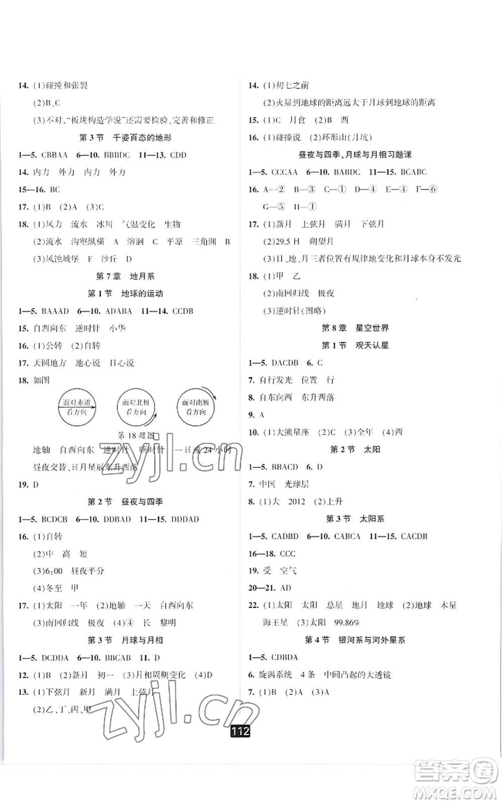 延邊人民出版社2022勵(lì)耘書(shū)業(yè)勵(lì)耘新同步七年級(jí)上冊(cè)科學(xué)華師大版A本參考答案