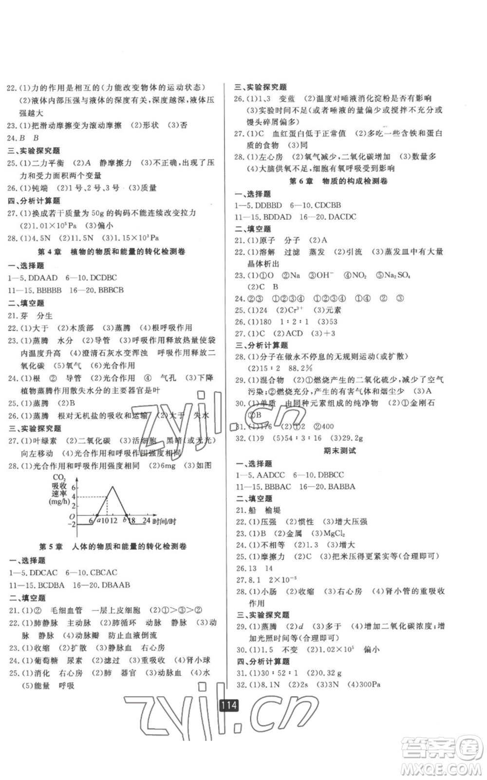 延邊人民出版社2022勵(lì)耘書業(yè)勵(lì)耘新同步八年級(jí)上冊科學(xué)華師大版A本參考答案