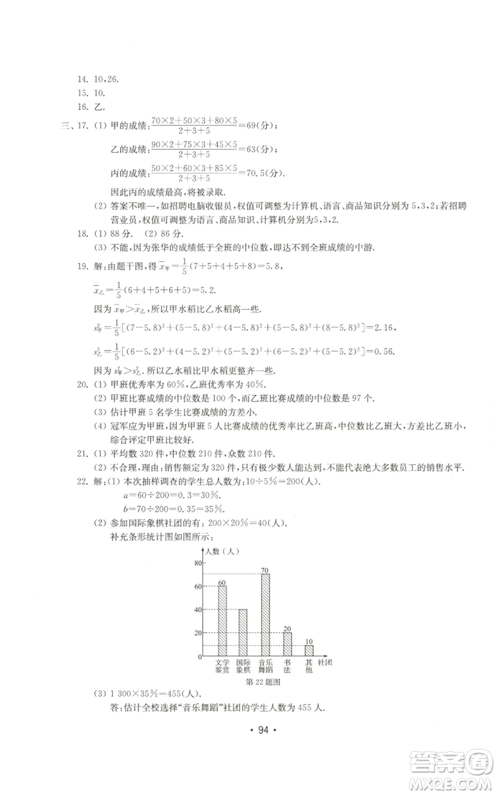 山東教育出版社2022初中基礎訓練八年級上冊數(shù)學人教版參考答案