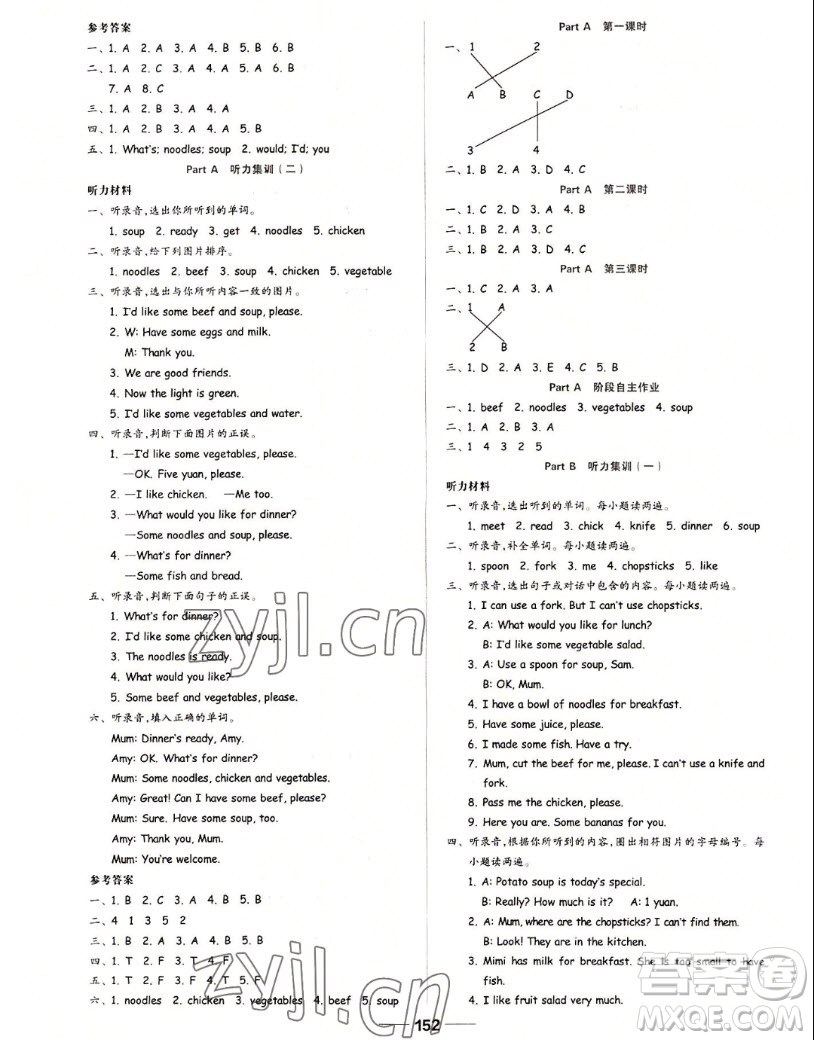 山東科學(xué)技術(shù)出版社2022秋新思維伴你學(xué)四年級上冊英語人教版答案