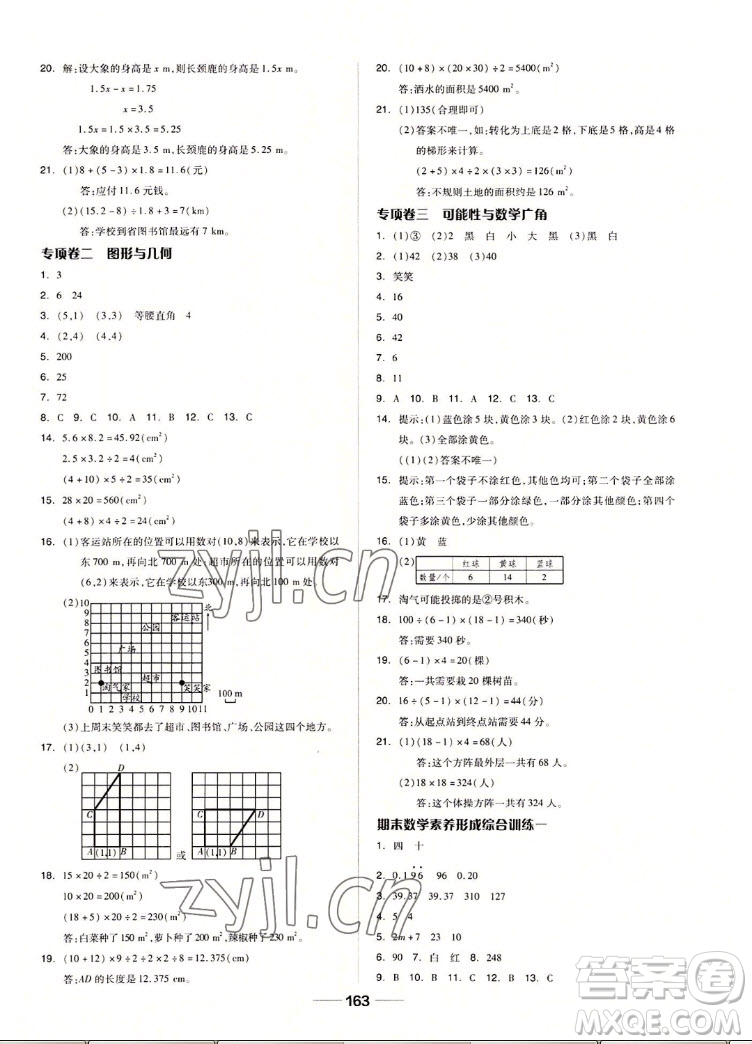 山東科學(xué)技術(shù)出版社2022秋新思維伴你學(xué)五年級(jí)上冊(cè)數(shù)學(xué)人教版答案