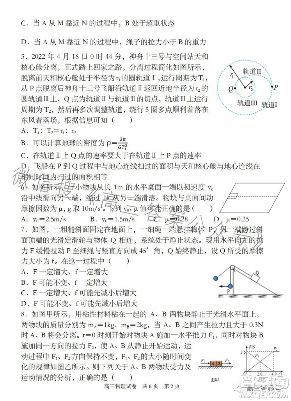 遼寧2022-2023六校協(xié)作體高三10月份聯(lián)合考試物理試題及答案