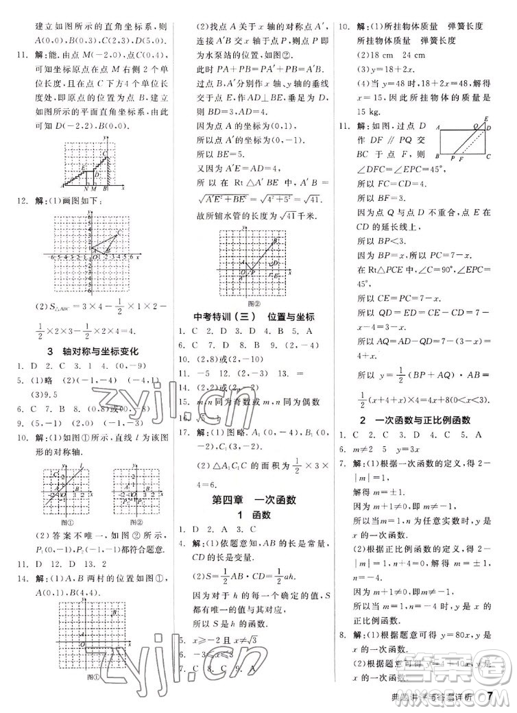 陽光出版社2022秋練就優(yōu)等生同步作業(yè)數(shù)學(xué)八年級上冊BS北師版答案