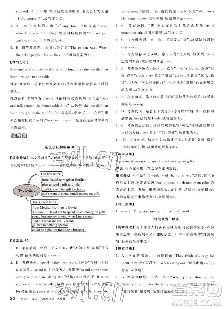 陽光出版社2022秋練就優(yōu)等生英語八年級上冊RJ人教版答案