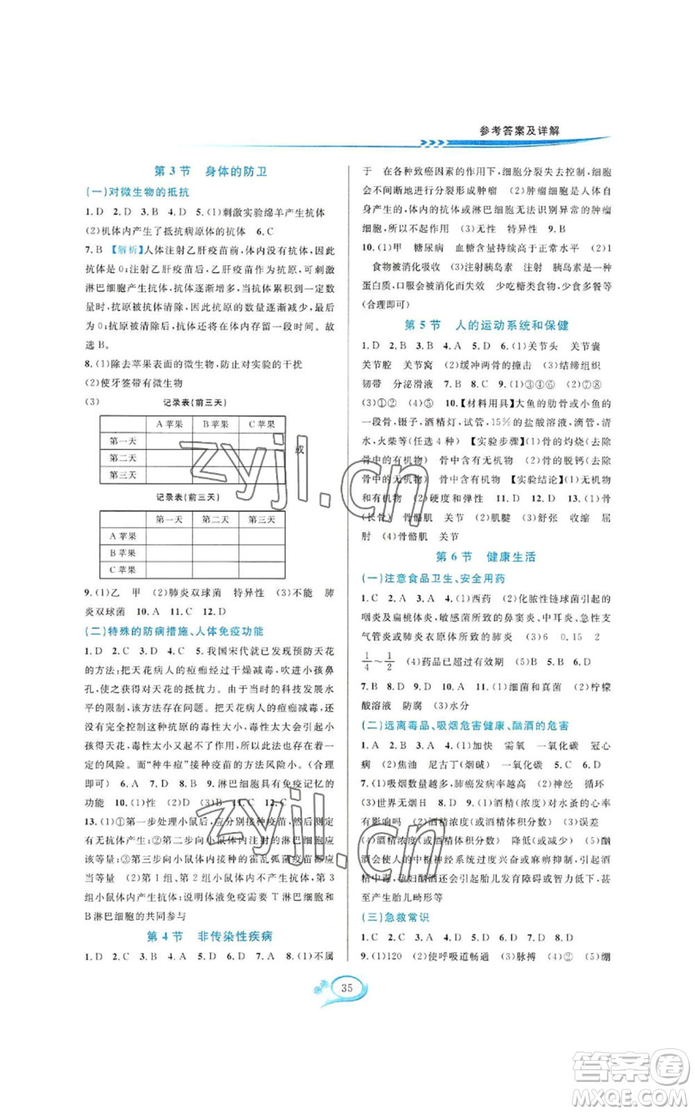 華東師范大學出版社2022全優(yōu)方案夯實與提高九年級科學浙教版參考答案