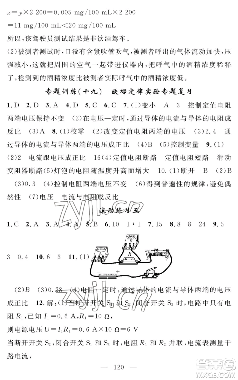 長江少年兒童出版社2022智慧課堂創(chuàng)新作業(yè)九年級上冊物理人教版參考答案