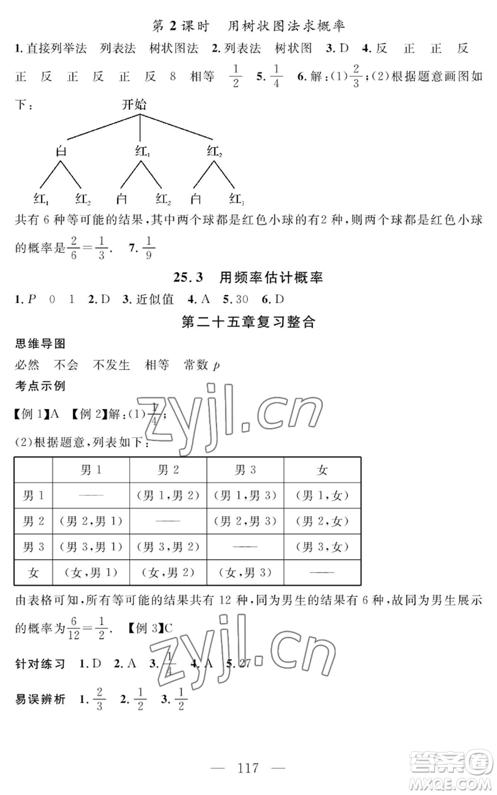 長江少年兒童出版社2022智慧課堂創(chuàng)新作業(yè)九年級上冊數(shù)學人教版參考答案