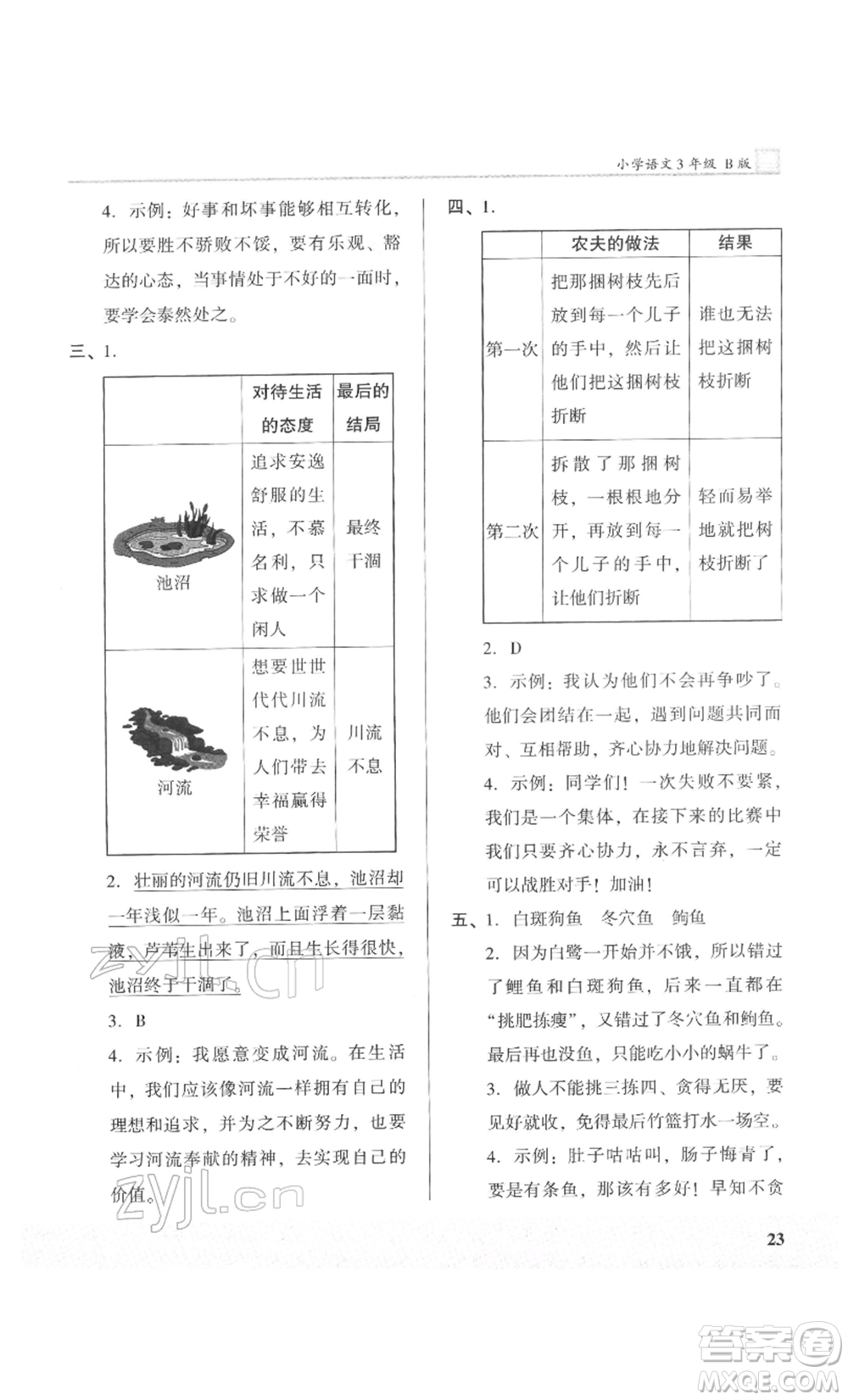 鷺江出版社2022木頭馬閱讀力測(cè)評(píng)三年級(jí)語(yǔ)文人教版B版福建專(zhuān)版參考答案