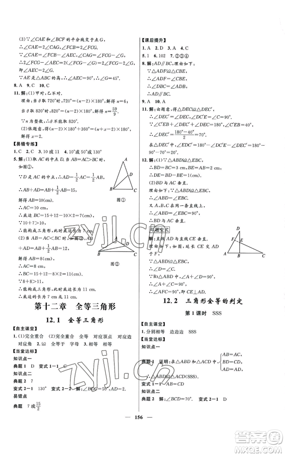 河北少年兒童出版社2022奪冠百分百初中精講精練八年級上冊數(shù)學(xué)人教版參考答案